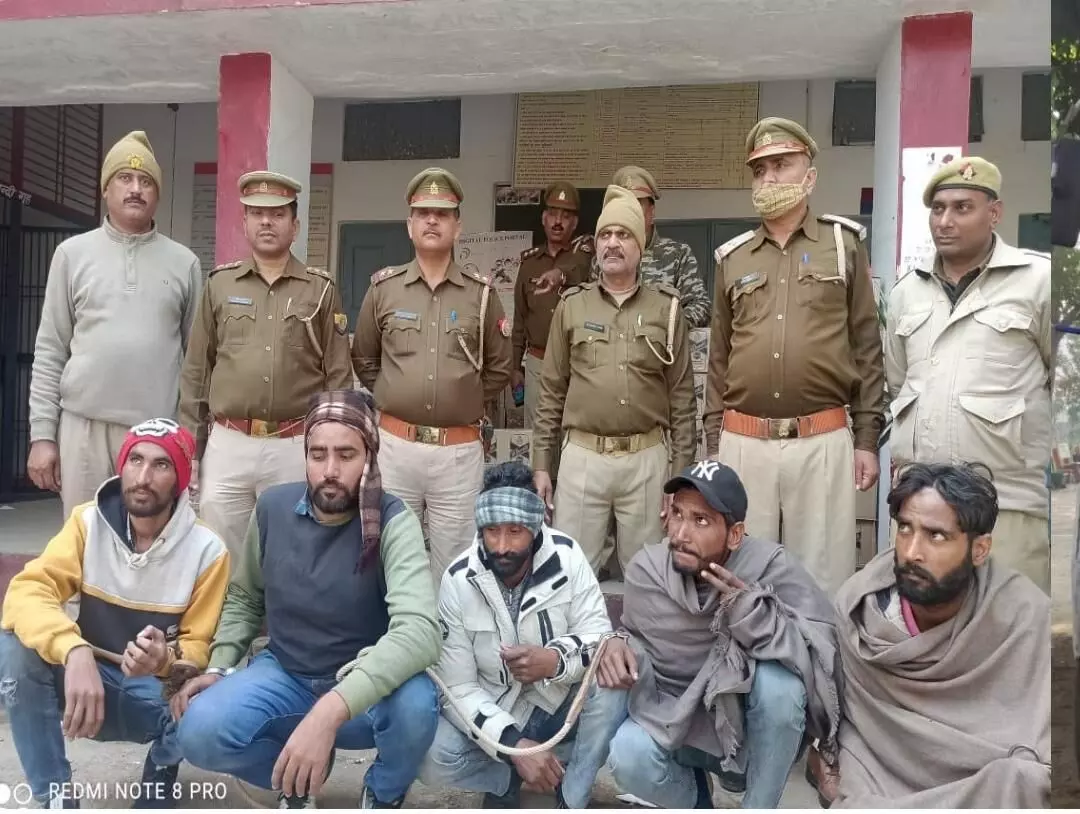 फलों के ट्रक में भर रखी थी अवैध शराब, पुलिस ने पांच दबोचे