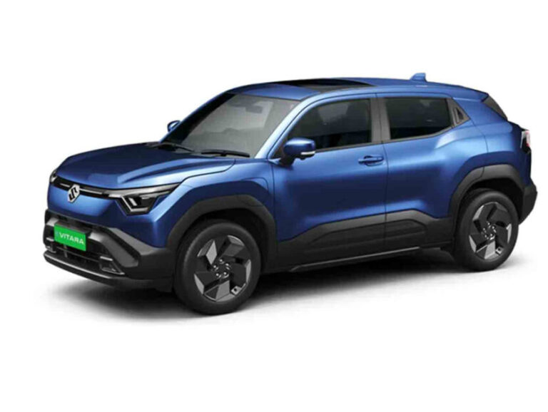 Prime Minister Narendra Modi flags off Maruti Suzuki e‑Vitara electric SUV from Hansalpur, Gujarat, highlighting Made‑in‑India export to 100+ countries, 49kWh/61kWh battery and 500km+ claimed range.