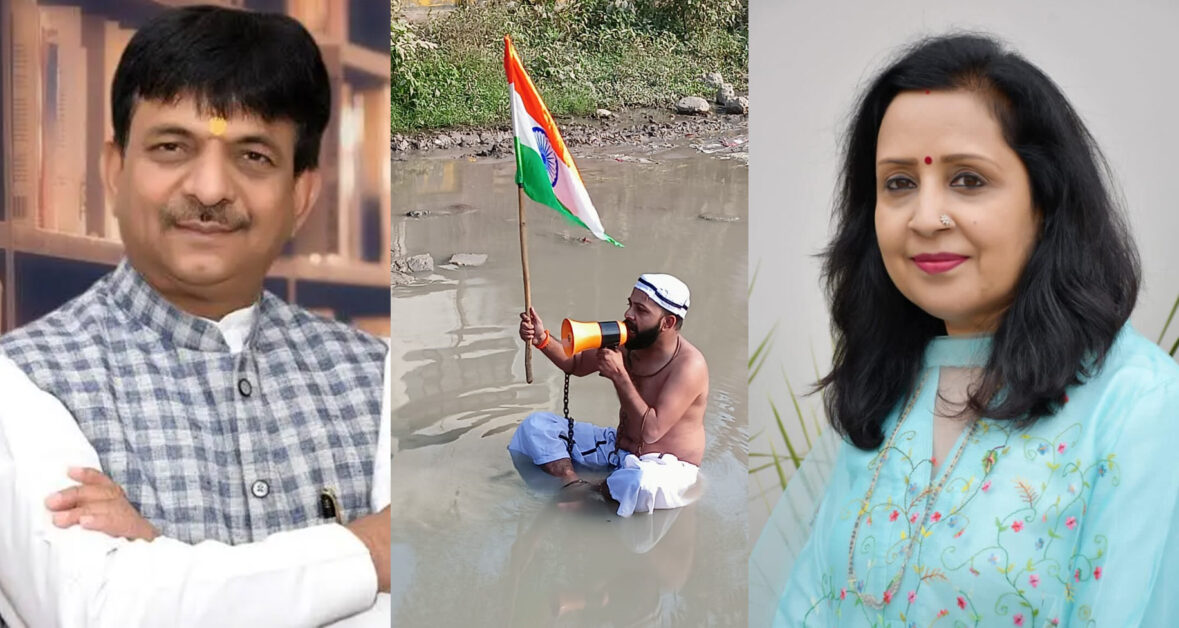 मुजफ्फरनगरः मंत्री कपिल देव और पालिकाध्यक्ष मीनाक्षी स्वरूप ने विजय हिंदुस्तानी को मनाया