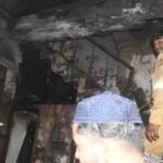 लिसाड़ीगेट मेरठ में आग से जला दो मंजिला मकान