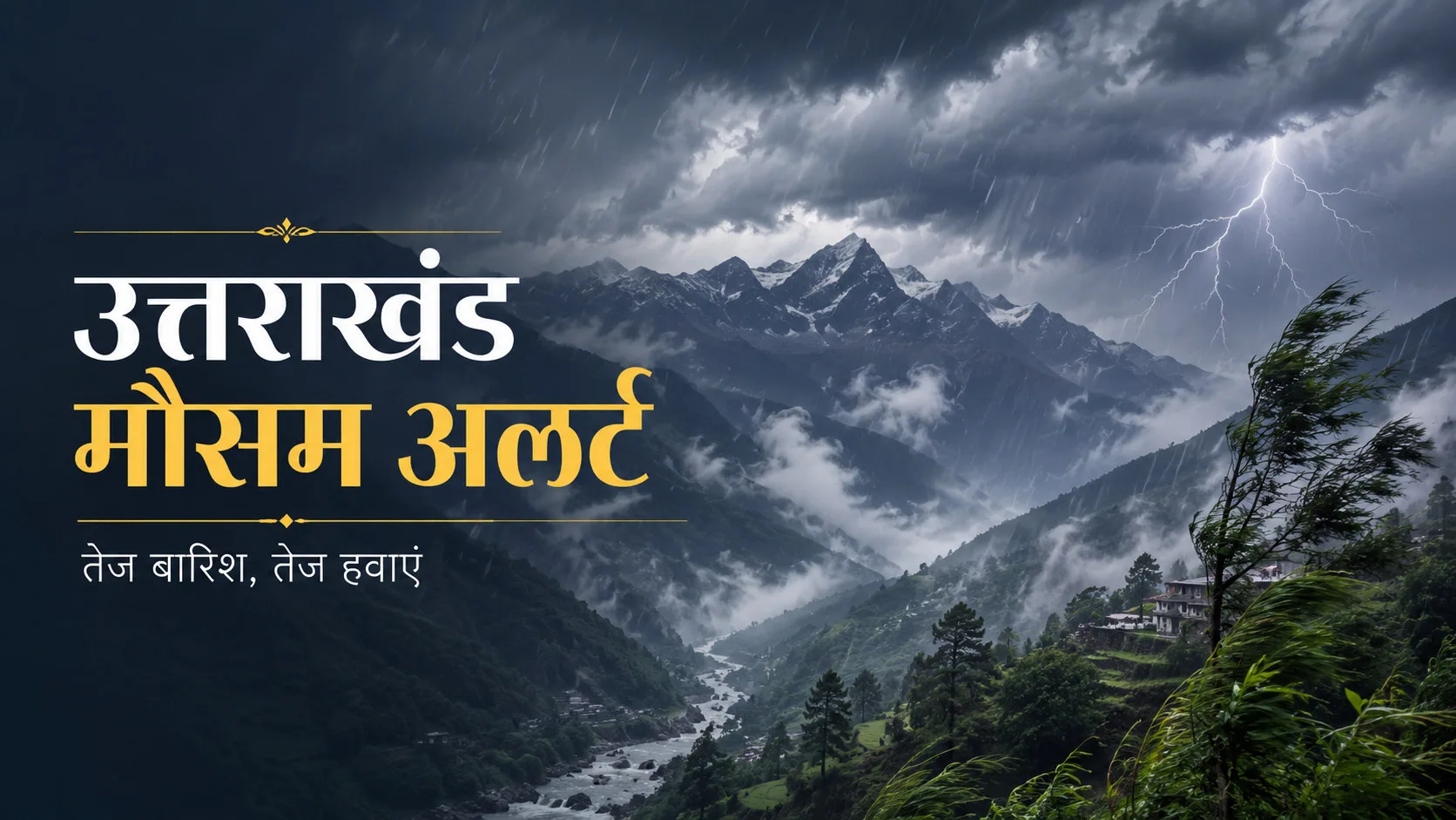 उत्तराखंड में बारिश और तेज हवाओं का मौसम अलर्ट
