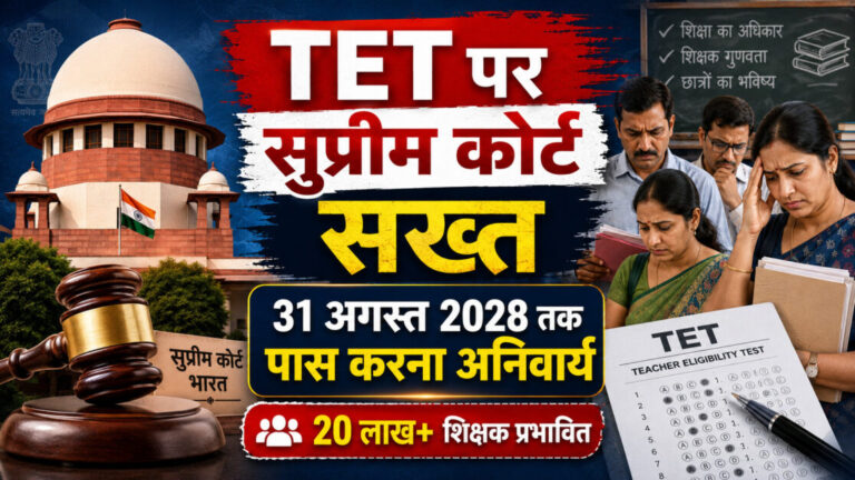 TET पर सुप्रीम कोर्ट का बड़ा फैसला, 20 लाख शिक्षकों की बढ़ी चिंता